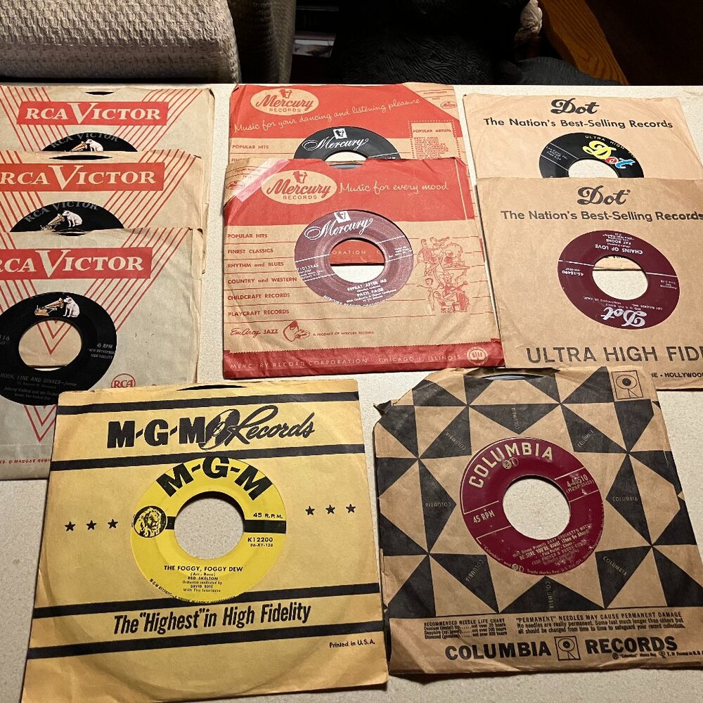 9 Vintage RPM Record Collection, See Artists & Songs Below